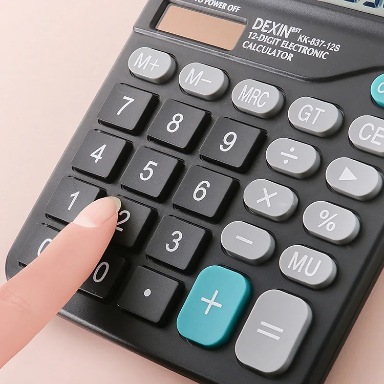 12-bit solar calculator Desktop large screen dual power computer Financial accounting office calculator