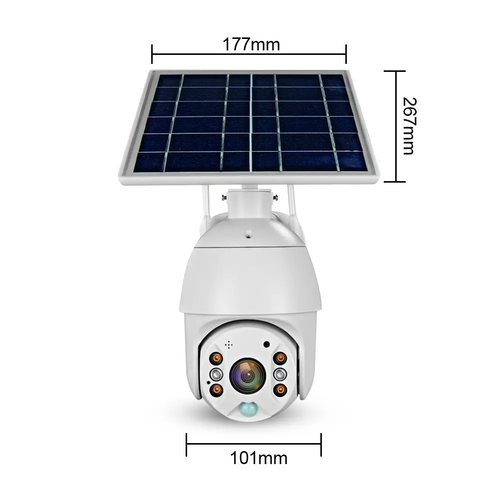 HSX Unique Innovative PTZ Wireless Outdoor Solar Powered Wifi Security Battery Camera 4G SIM card