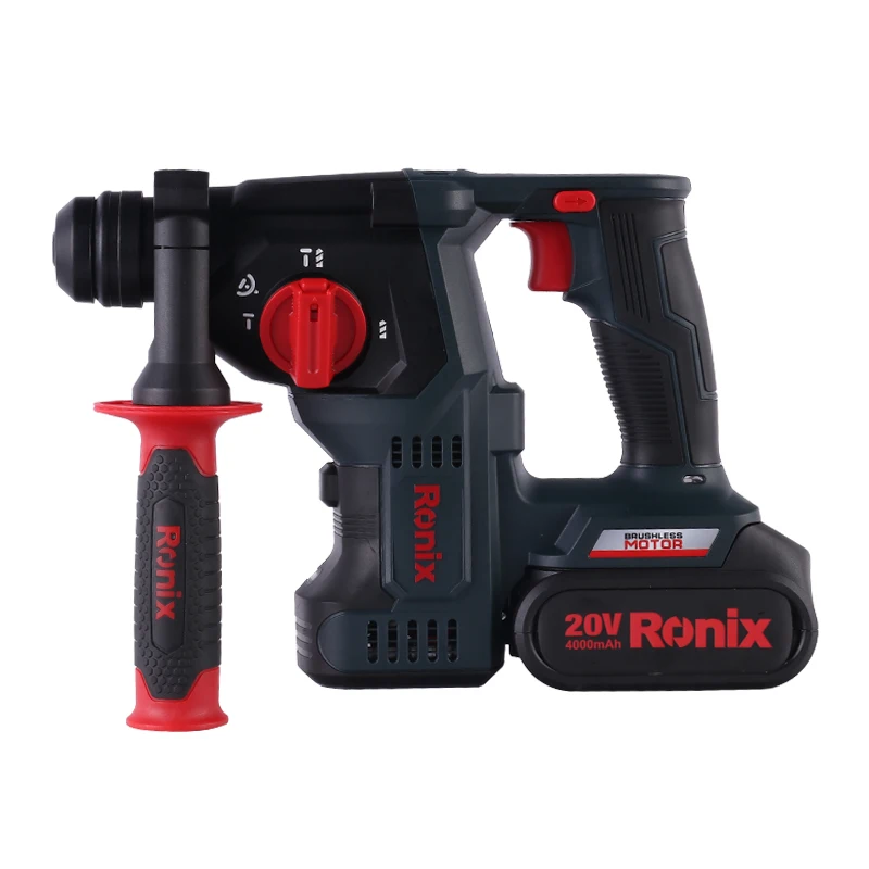 Ronix 8911K 20V 2 Battery 1 Fast Charger 22mm Industrial SDS Plus Brushless Rotary Hammer Drill Kit