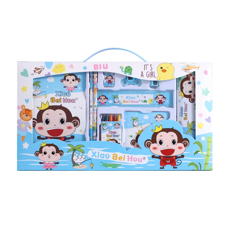 Cartoon students stationery set learning incentives for primary school students stationery set wholesale manufacturers