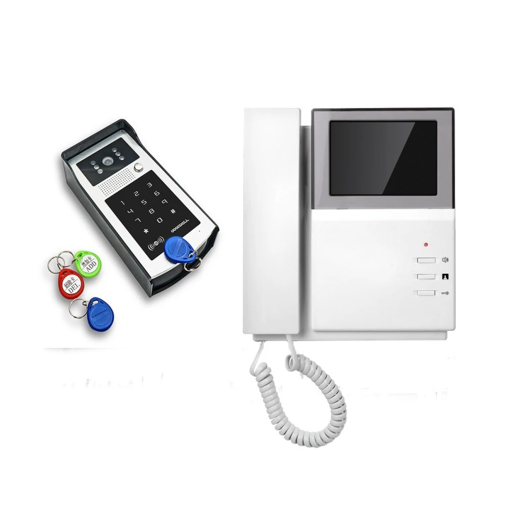 Video door phone manufacturer best selling 4.3inch video intercom with waterproof doorbell camera 4 wire door phone