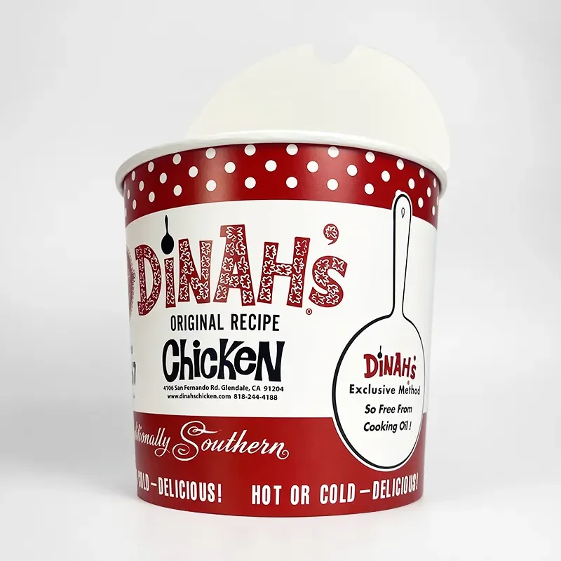 Food Grade Packaging Fried Chicken Buckets Disposable Custom Logo Printed Big Popcorn Cup Paper Bucket China Factory