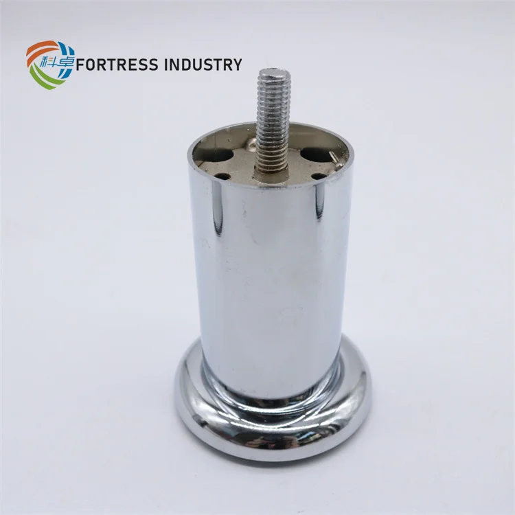 Wholesale Metal Furniture Parts Cylinder Round Shape Cabinet Feet Chrome Furniture Metal Cylinder Leg Sofa Leg