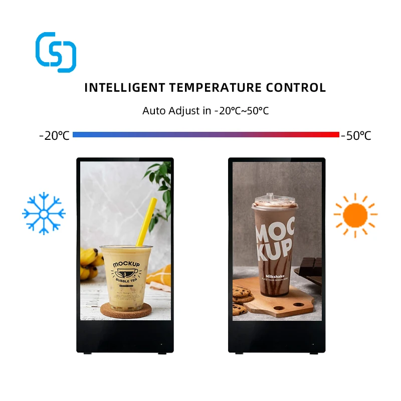 43 Inch Portable Battery Powered Digital Signage Movable Outdoor Screen Waterproof Movable LCD Advertising Monitor Kiosk