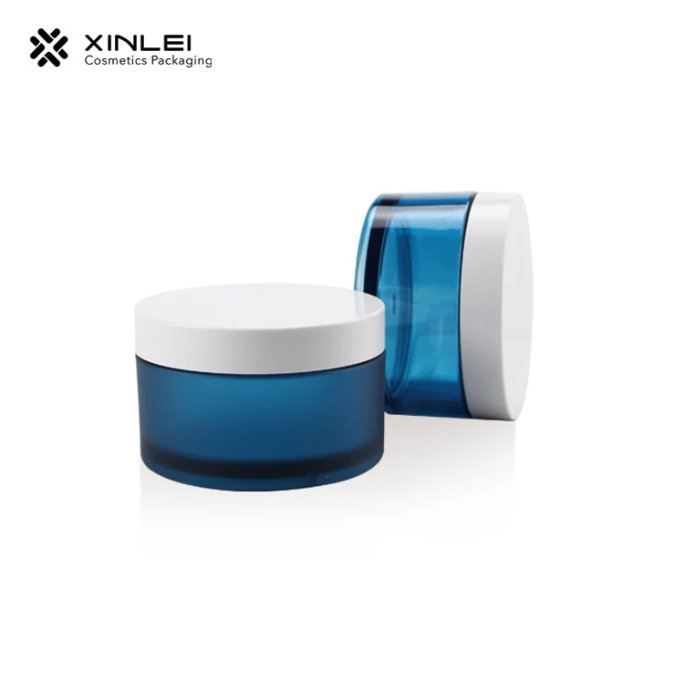 
petg material blue frosted body butter 8oz 250g colored jar 