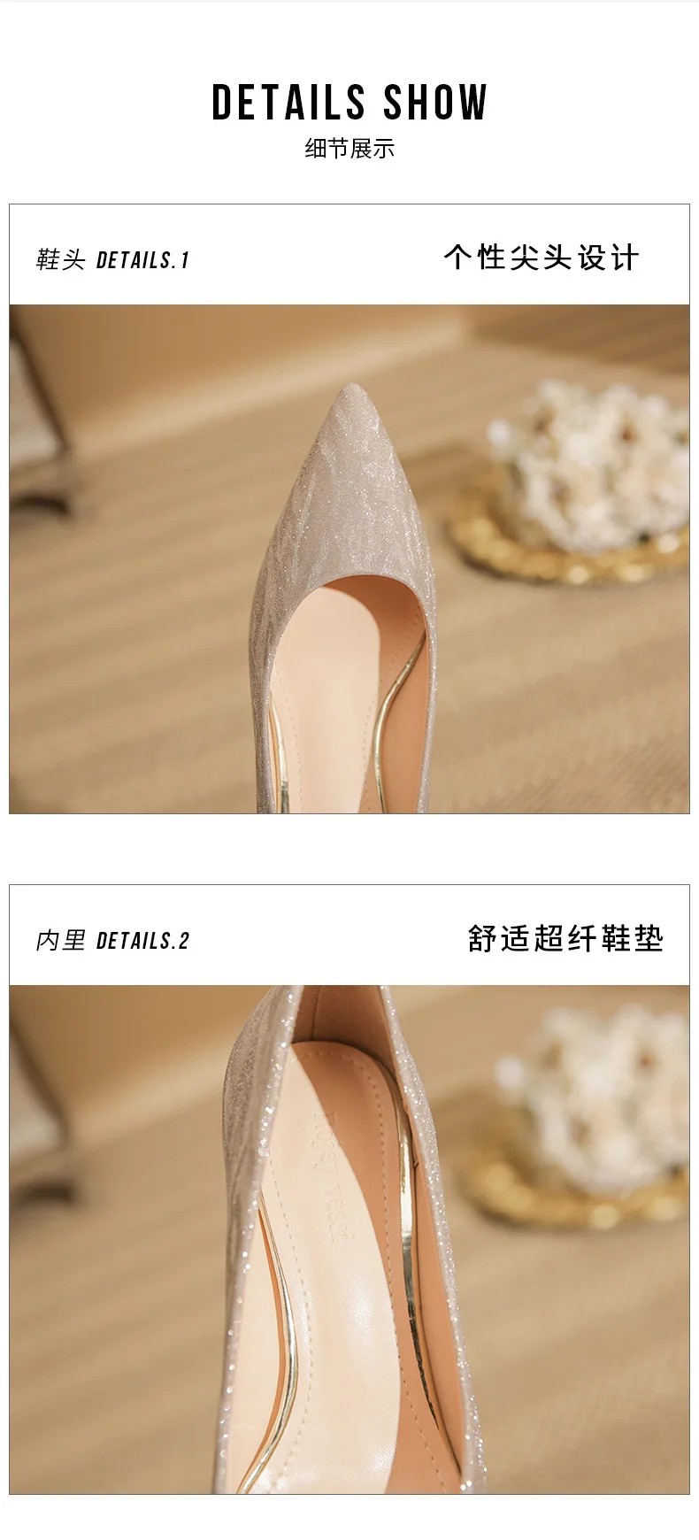 Women Wedding Shoes Comfortable Suede Solid Color Pointed-toe Mujer Shoes Wrap-toe Shallow Flats For Ladies Banquet Bridal Shoes