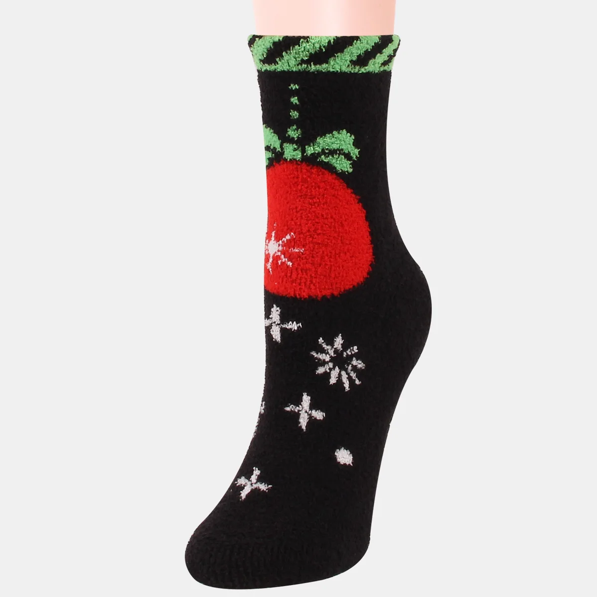 2023 new midtube Christmas female thickened warm sleep cartoon elk festival half fleece socks manufacturers