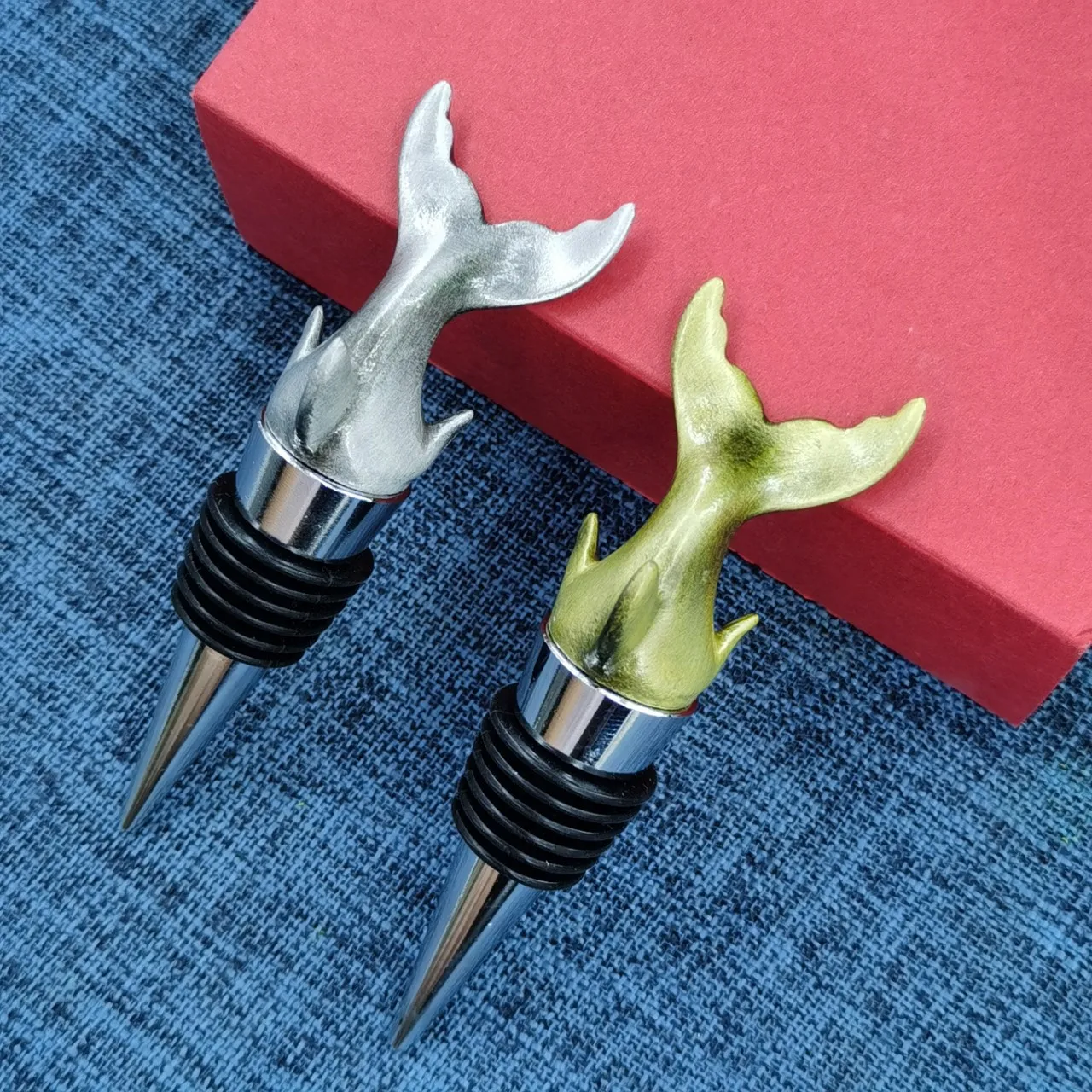 Manufacture Wholesale Custom Logo Wine Bottle Stopper Stainless Steel Red Wine Stoppers