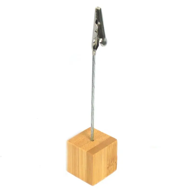 Eco-friendly bamboo memo photo holder name card clip holder wedding table number holder