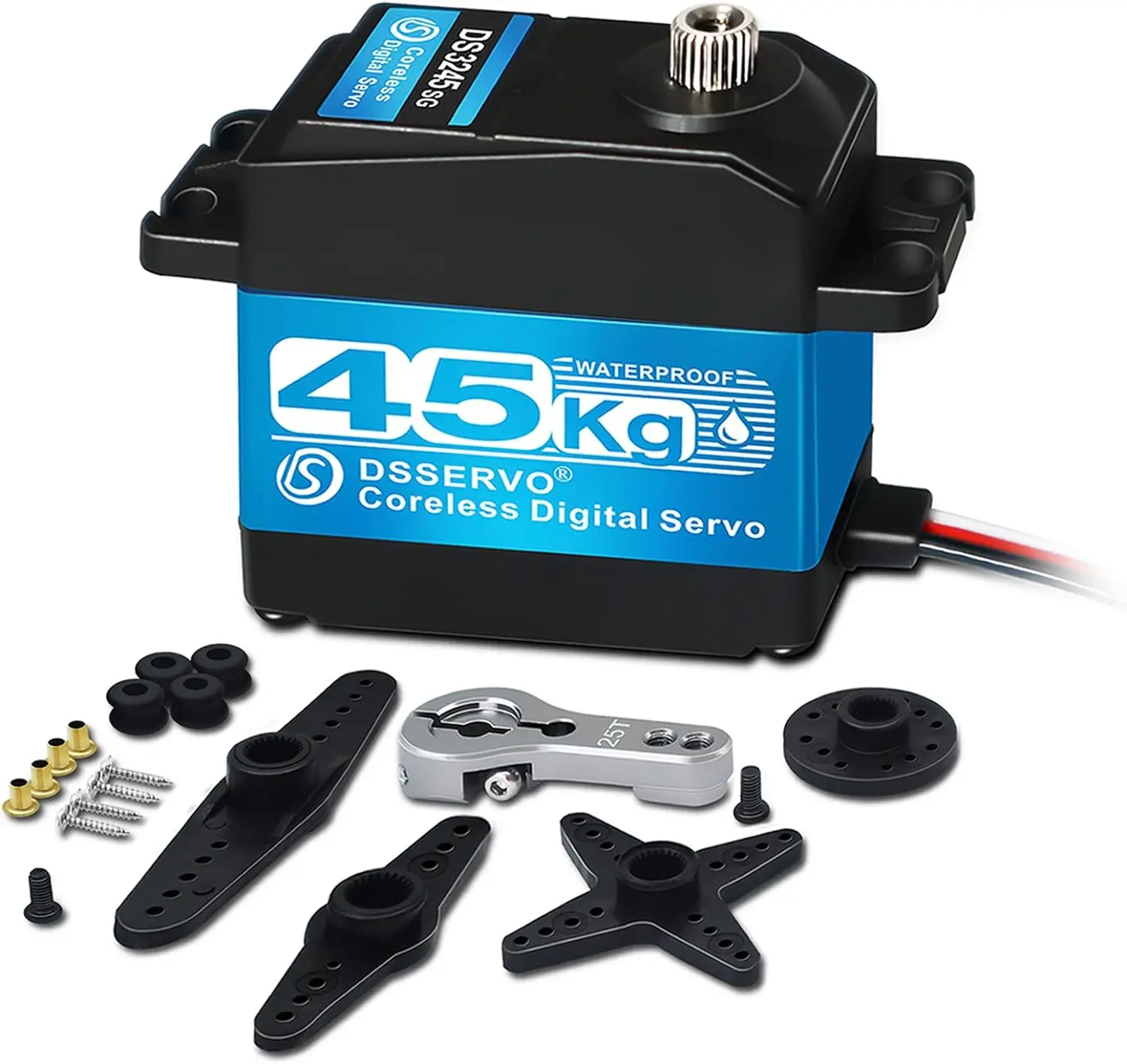 45kg High Torque Coreless Motor Servo Digital and Stainless Steel Gear Servo Motor Servo for 1/8 1/10 1/12 RC Cars DIY