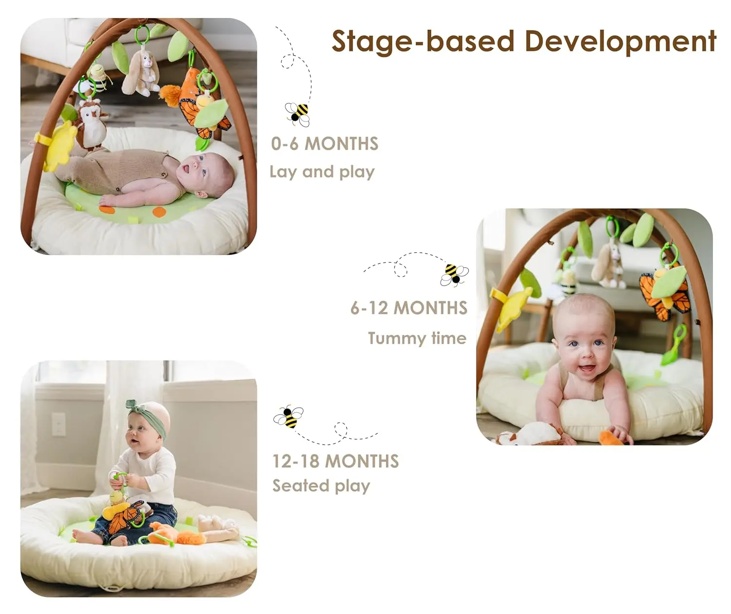 Close to Nature Baby Essential Play Mat Activity Gym Two Little Feet Innovative Super Thick Padded Super Comfort Mat Lounger