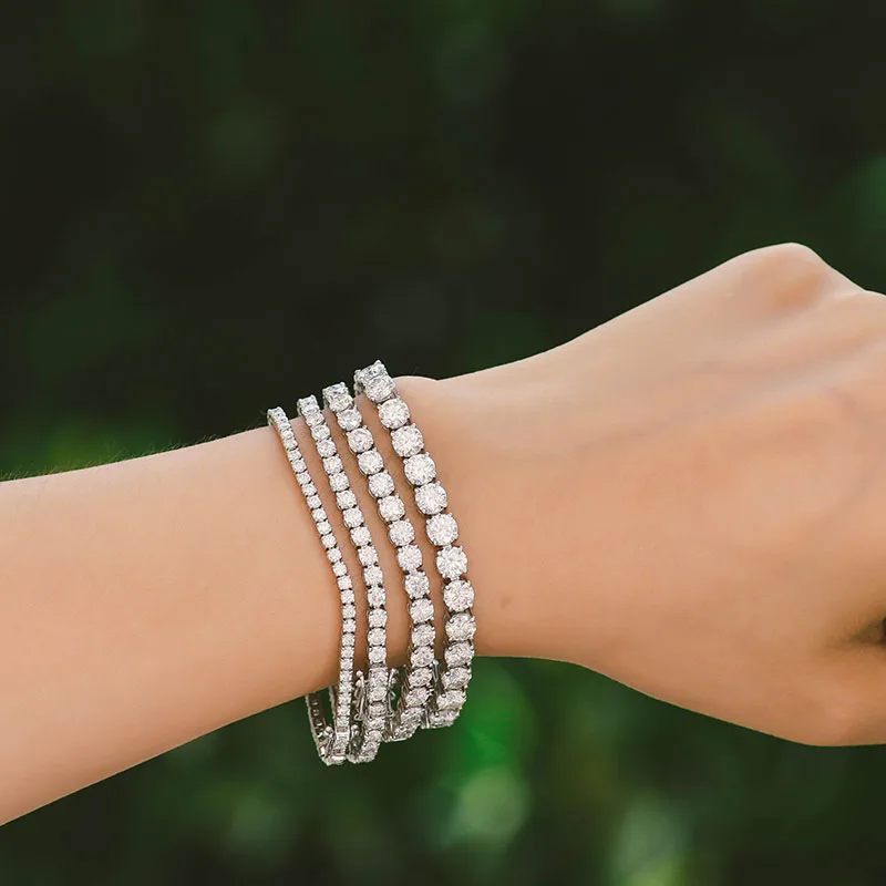 3mm 14k gold tennis bracelet fashion jewelry tennis bracelet men Round VVS lab diamond tennis chain for men