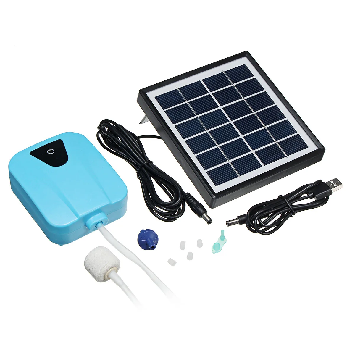 Solar Power Oxygen Pump Fish Tank Oxygenator Aquarium Oxygen Aerator Pond Aerator Air Pump Fishing Aerator Aquarium Air pump