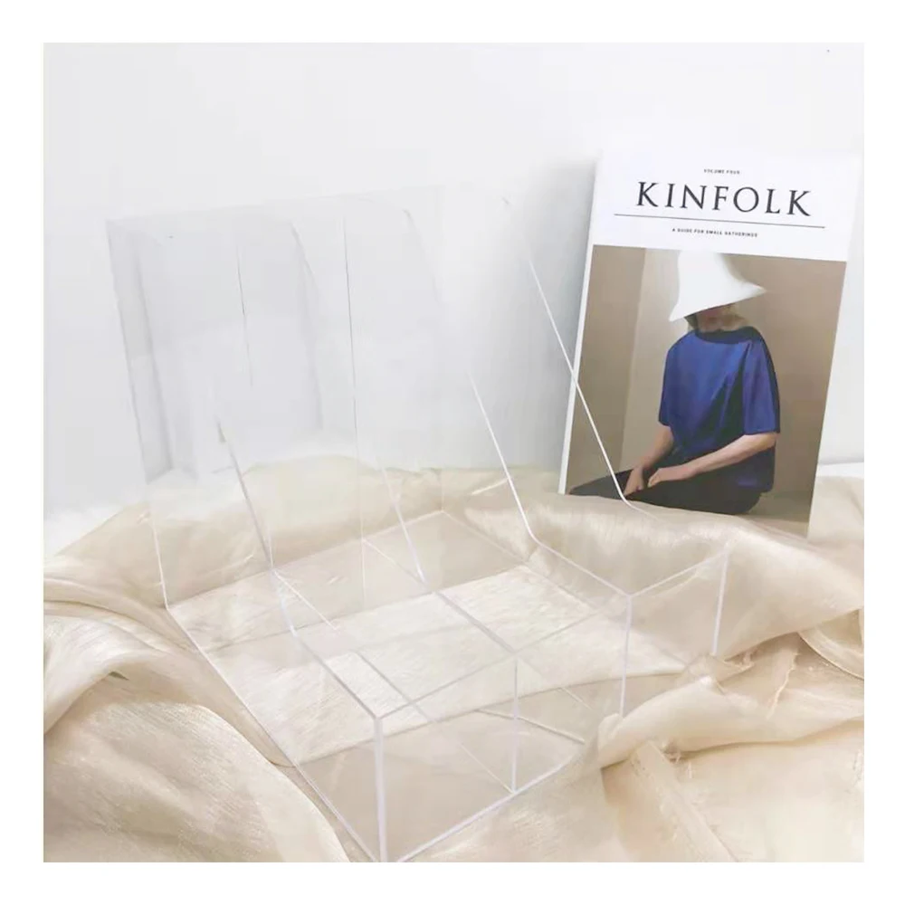 Transparent office file storage rack Acrylic partition bookshelf Desktop data storage rack