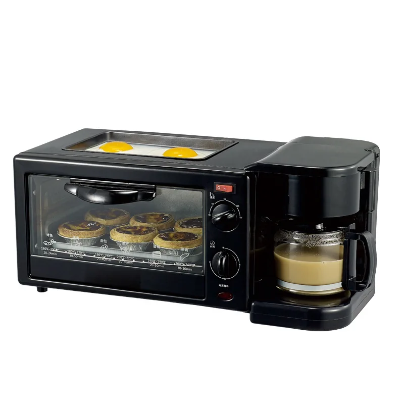 2022 Popular 3 In 1 Multi Function Breakfast Maker Machine With Toast Oven Coffee Pot Frying Pan