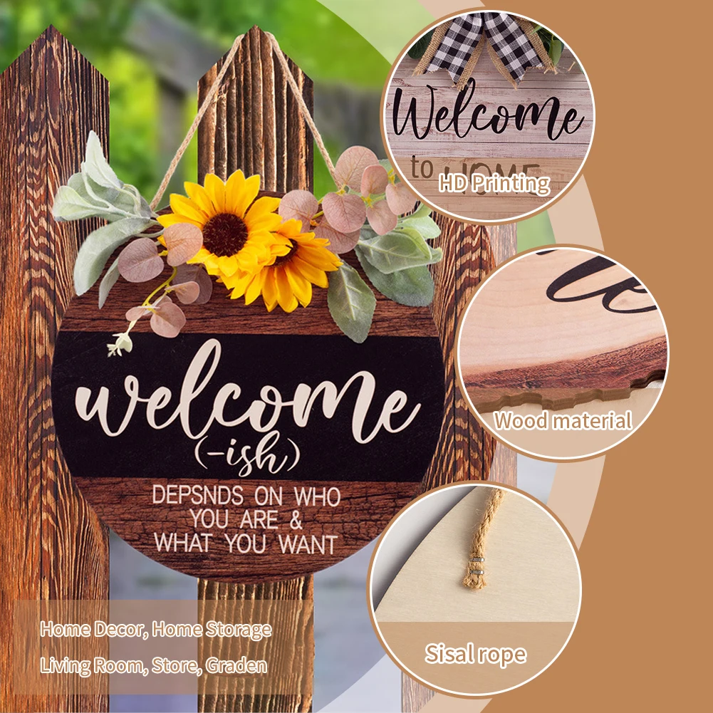 wood signs home decor Wooden crafts Wall Mounted welcome sign country style outdoor hanging signs Movable wall arts decor