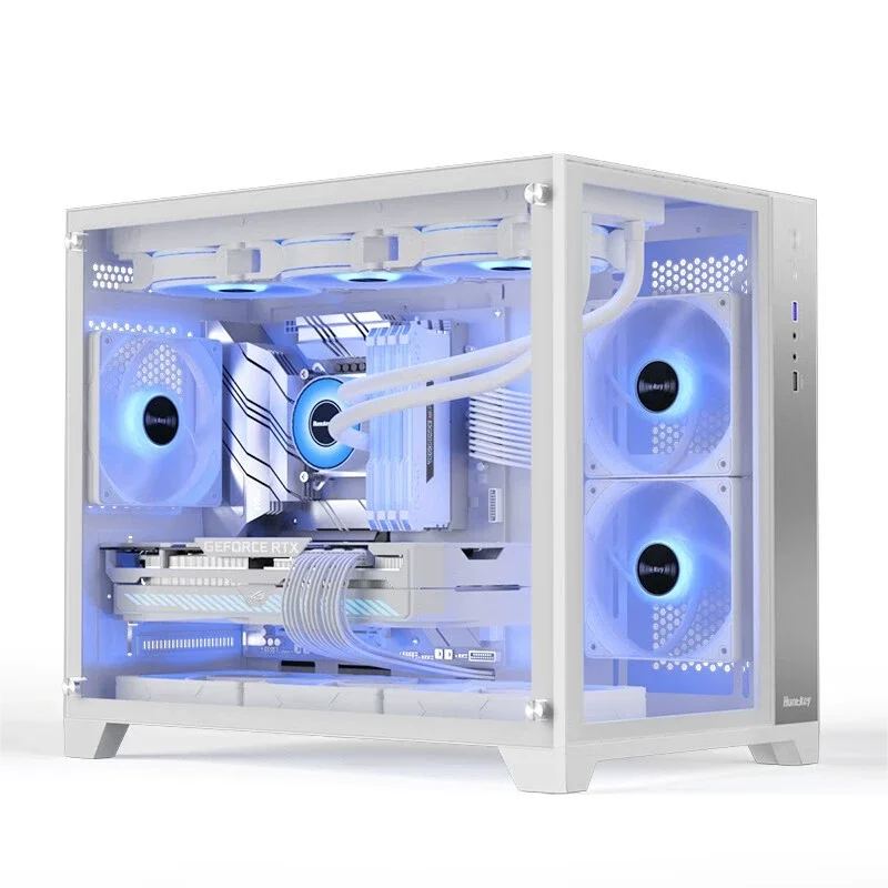 Full Tower Gaming Case Tempered Glass ATX Computer with Screen Desktop PC for gamer pc