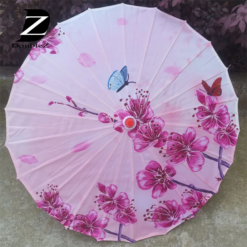 Custom China Traditional silk fabrics bamboo umbrella