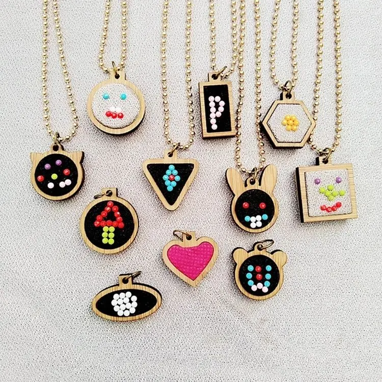 Cheap Diy Small Cross Stitch Frame Mini Wood Embroidery Hoops Ring Necklace Earrings