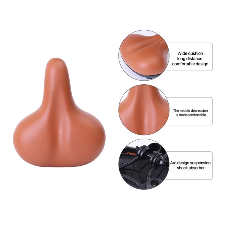 Vintage Leather Saddle Seat Cushion Road Bike town bike Sport Saddle Brown Cycling Saddle Bike Seat for unisex