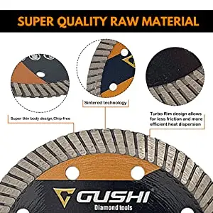 Ultra Thin Continuous Rim Circular Dry Cutting Diamond Disc Saw Blade For Granite