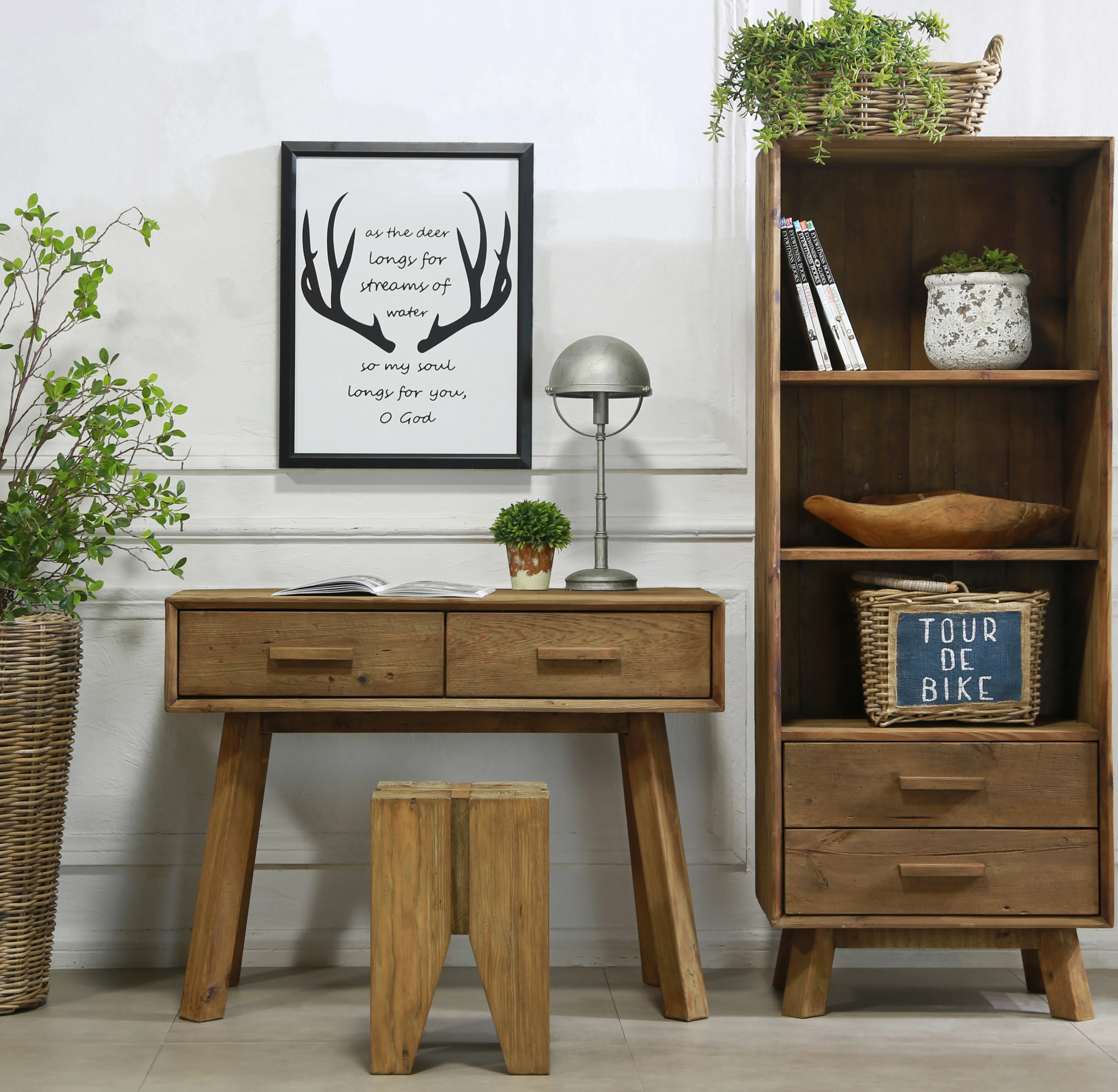 Лидер продаж 2021, Новый деревянный книжный шкаф для гостиной с тремя полками и двумя ящиками