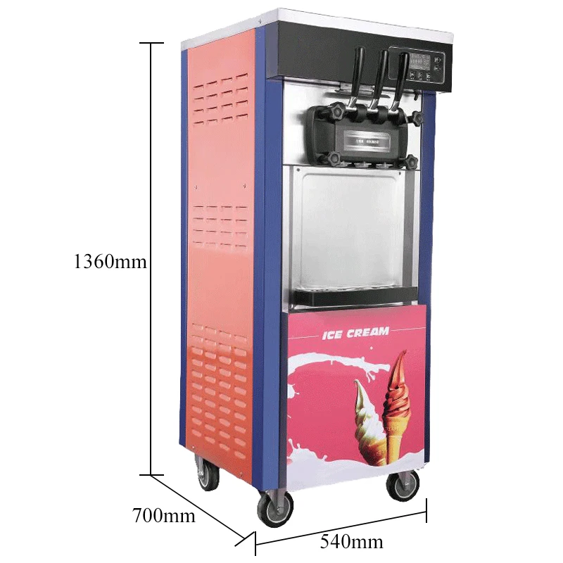 Commercial Ice Cream Machine Automatic 3 Flavor Yogurt Icecream Making Cones Soft Serve Ice Cream Maker For Price