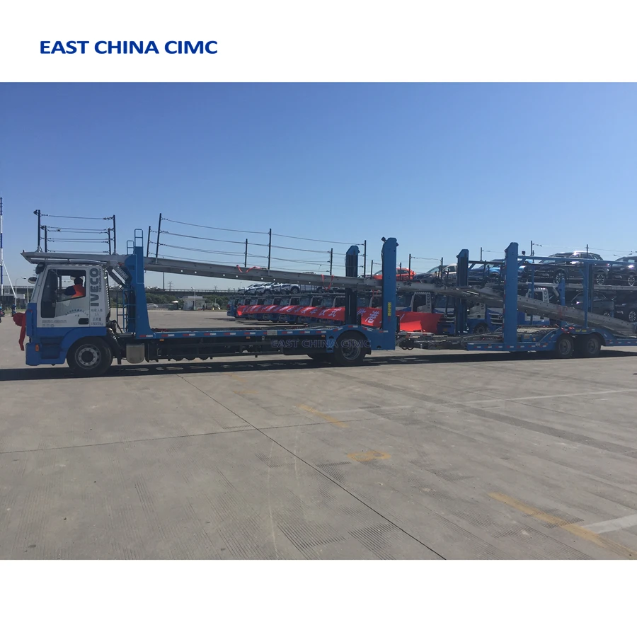 2 Axles 3 Axles 10-40Tons Car Carrier Truck Trailer For 6-10 SUV Auto Transport