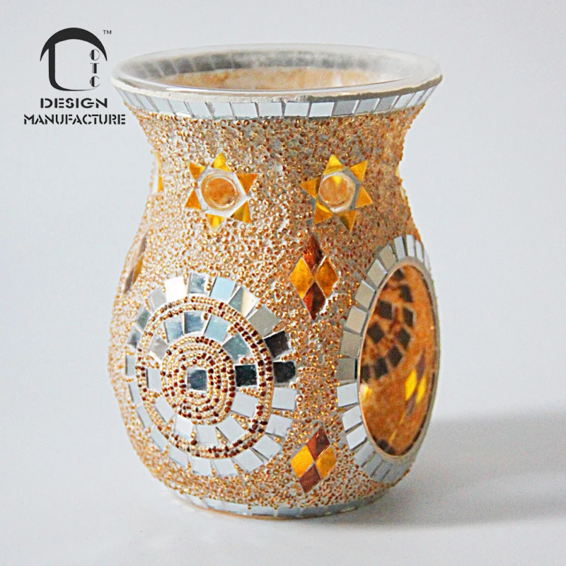 Factory Outlet Unique Electric Mosaic Glass Candle Wax Melter Scented Oil Burner for Home Fragrance