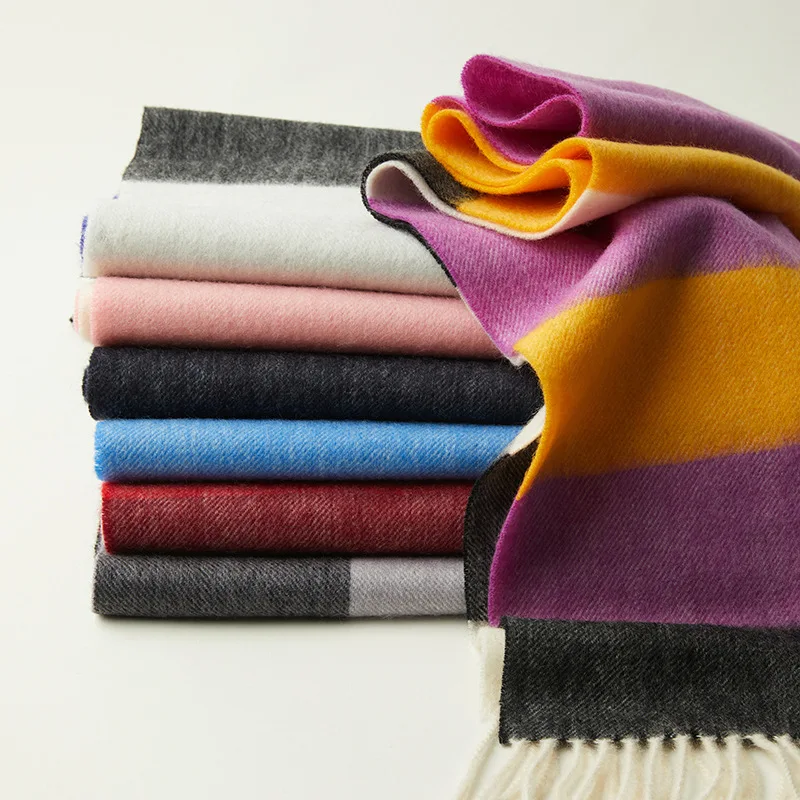 Fashion plaid wool scarf men women autumn winter warm shawl tassel wool scarf