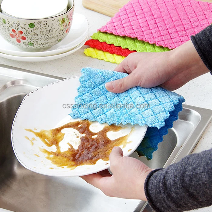 Microfiber Kitchen Sponge Pad, Swedish Wet Kitchen Cellulose Sponge Dishcloth