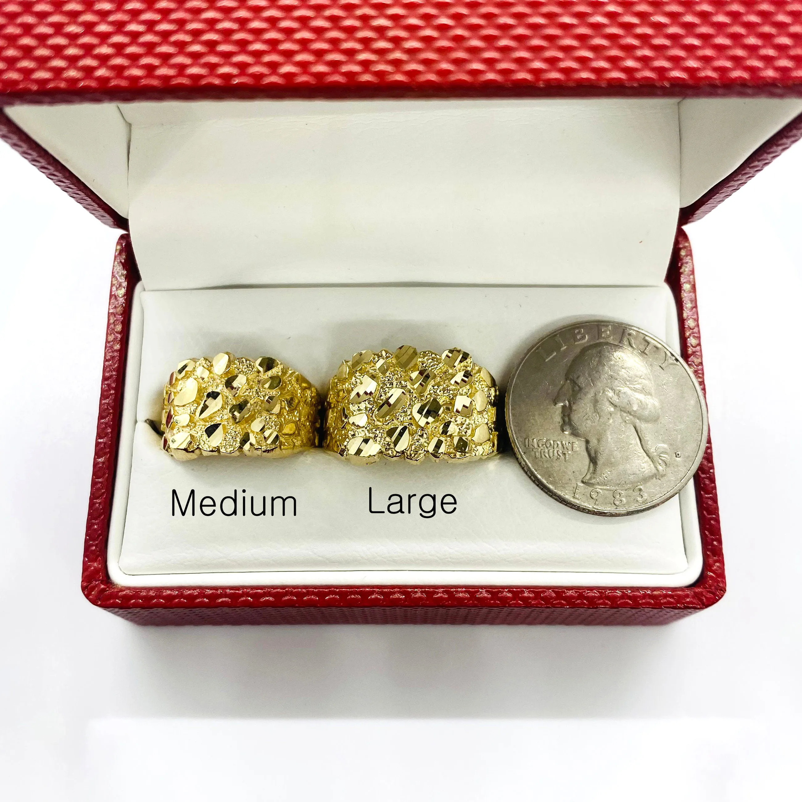 Duyizhao Fashion Personality Charm Jewelry 14k Gold Plated Nugget Square Ring For Men/Women