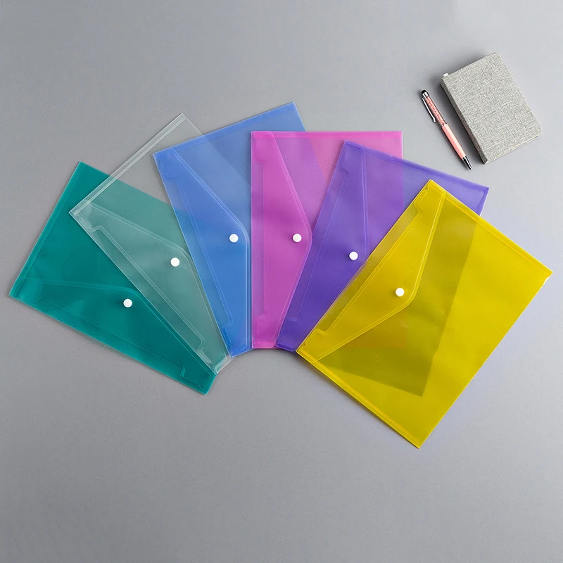 JH 2020 Colorful Office Promotional A4 Transparent PP File Folder With Custom Logo