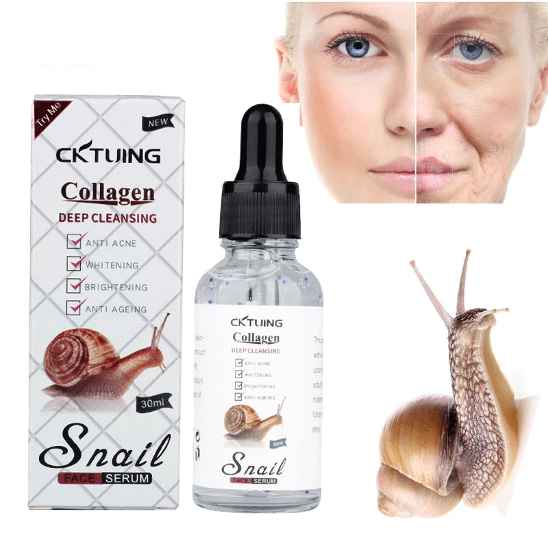 Private label anti aging anti acne women skin care serum collagen snail facial serum snail serum