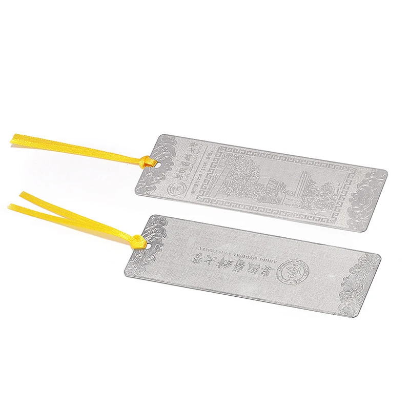 Wholesale high quality Custom Metal Bookmarks With Logo Die Casting Gold Plated Blank Etched Brass Stainless Steel Bookmark