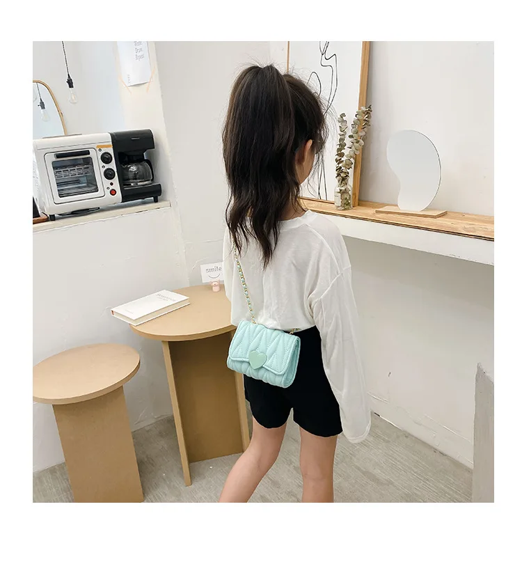 
2021 Kids Baby Girls Love Heart Shoulder Bag Handbag Key Coin Purse Children Mini Crossbody Bags 