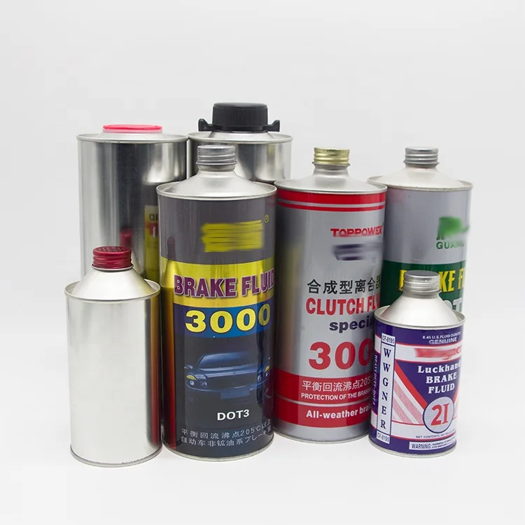 Metal can for heavy duty hydraulic DOT3 brake fluid lubricant oil empty DOT3 tin can