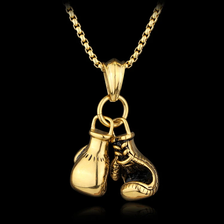 Fashion Mini Boxing Pendant Necklace Fitness Jewelry for Men Boys Gift