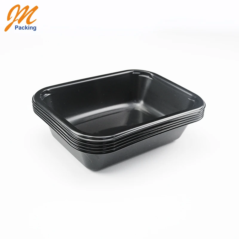 Черный пластиковый контейнер для еды на заказ с одним отсеком