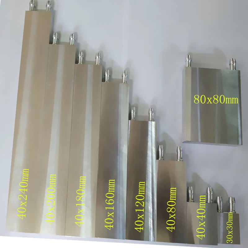 Aluminum Alloy Water Cooling Block 40 80 120 160mm For PC Lap CPU Liquid Cooler Silver System Heat Sink