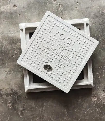 Square 600*600 FRP composite manhole cover with frame