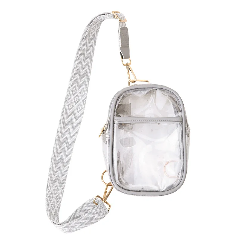 Wholesales Men Women Transparent PVC Bag Crossbody Zipper Bag Waterproof Mobile Phone PVC Clear Bag