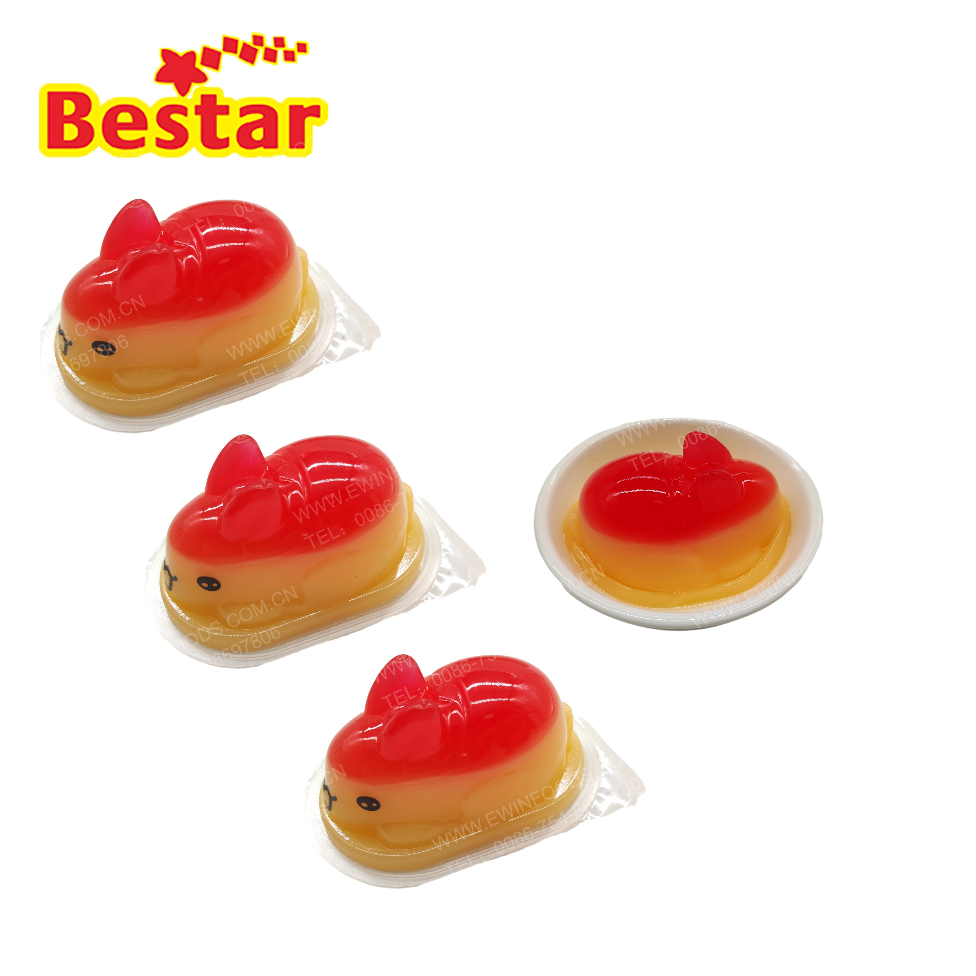 Hot Selling HALAL Cartoon Rabbit Jelly Pudding Easter Soft Candy With Fruity Flavor Sweet Taste for Children
