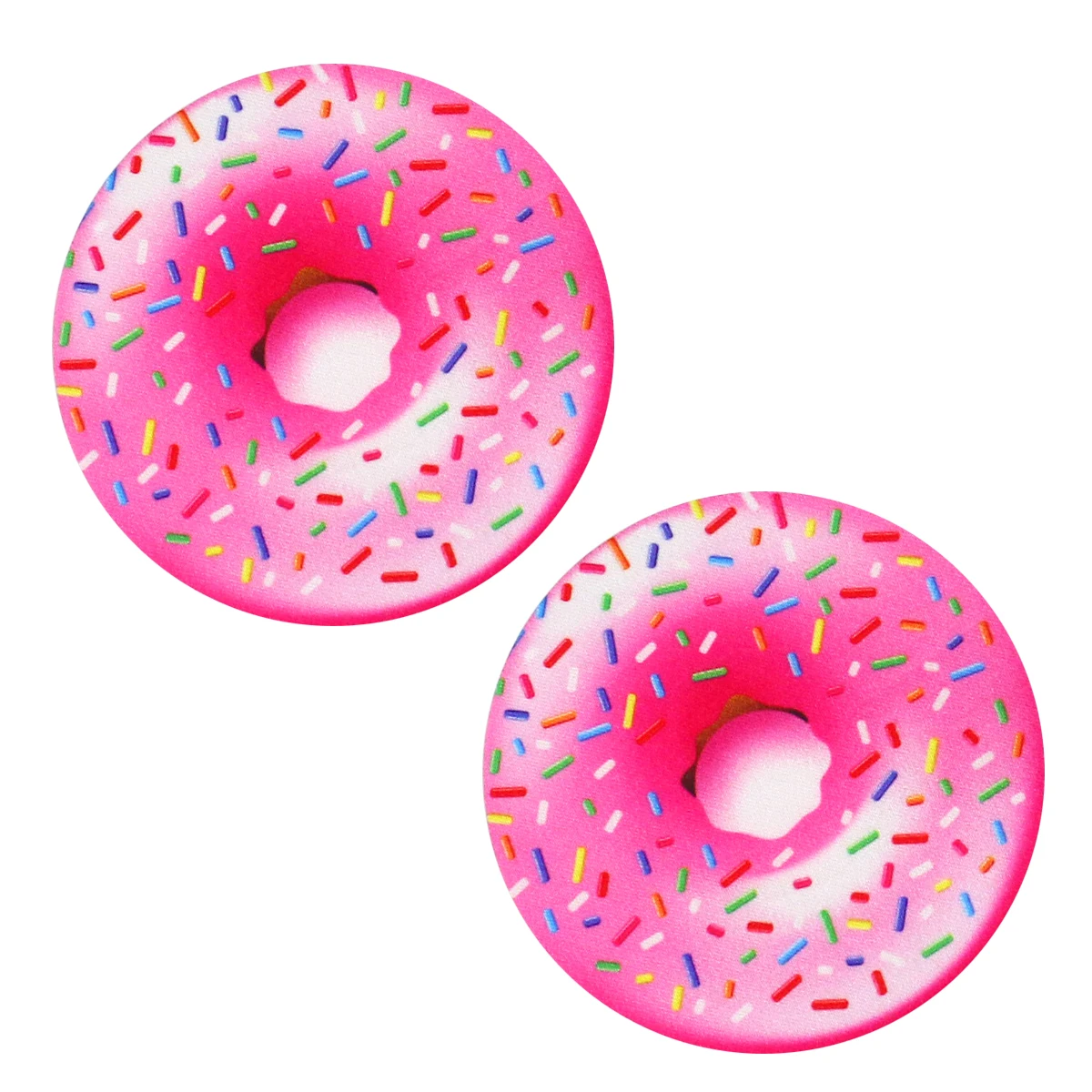Cute Girl Disposable Breast Pasties with Donut Design Lollipop Style Printed Polyester Cover Intimates Accessories