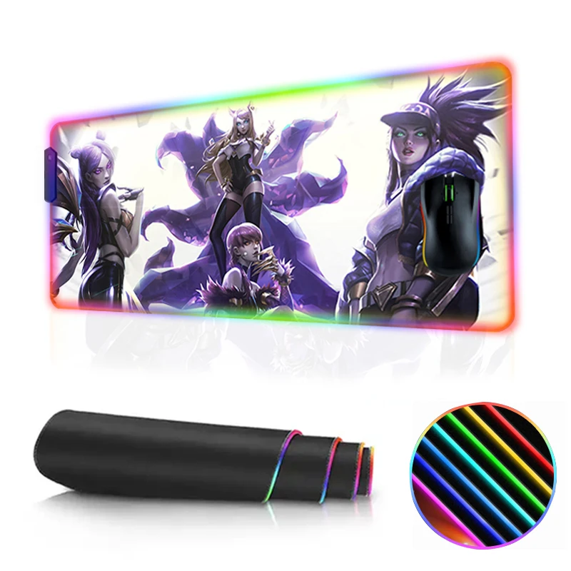 Wholesale Custom logo Print  mousepad gaming rgb LED waterproof rubber mouse pads mats XXXL for gamers