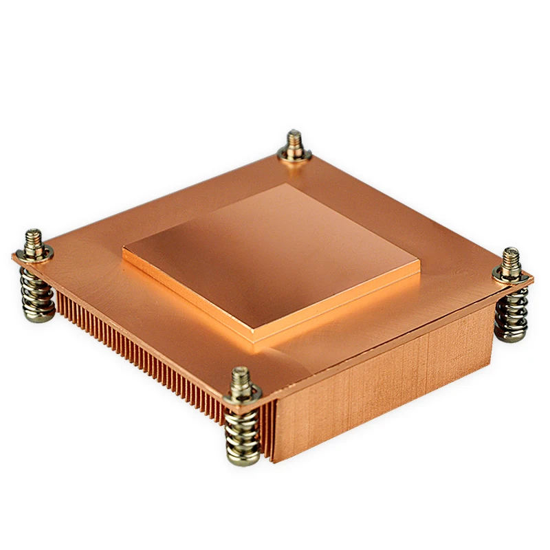 FM OEM passive Skived Fins pure Copper 1100 heatsink heat sink cooler for 1u CPU Radiators LGA 775 Dissipador de calor cooper