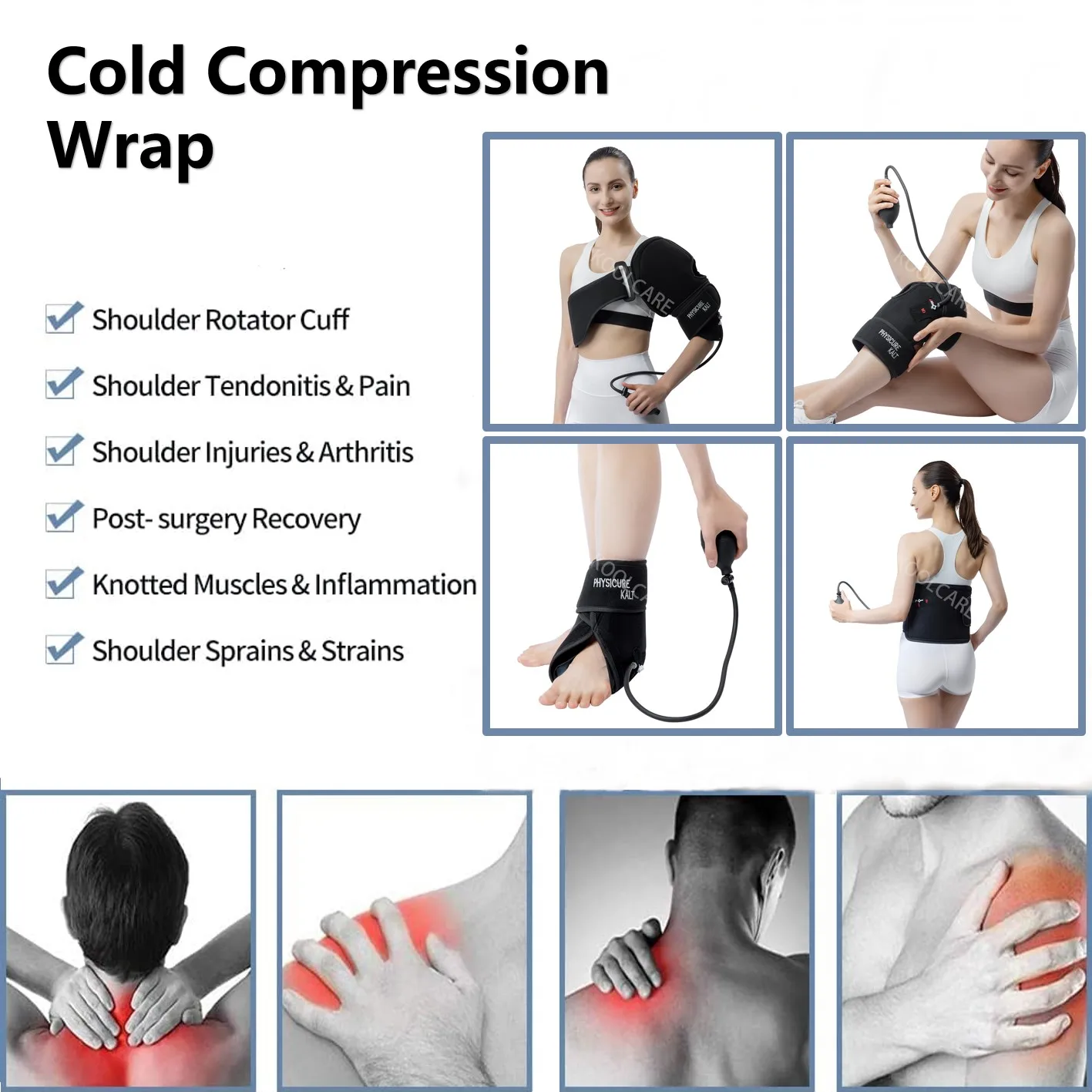 Physical Therapy Device Shoulder Air Compression Ice Gel Wrap Cold Hot Pack