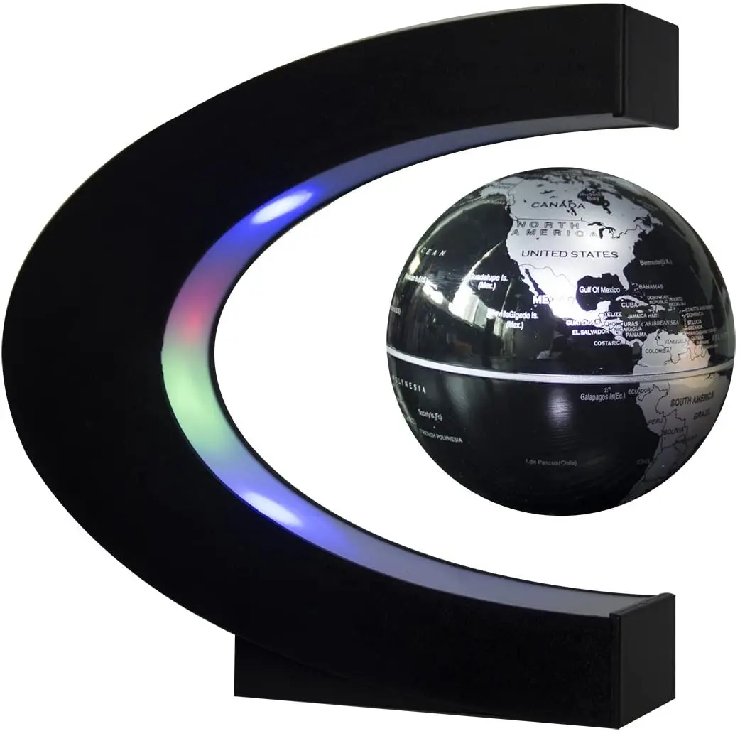 2021 Amazon Aliexpress Floating Globe with LED Lights C Shape Magnetic Levitation Floating Globe