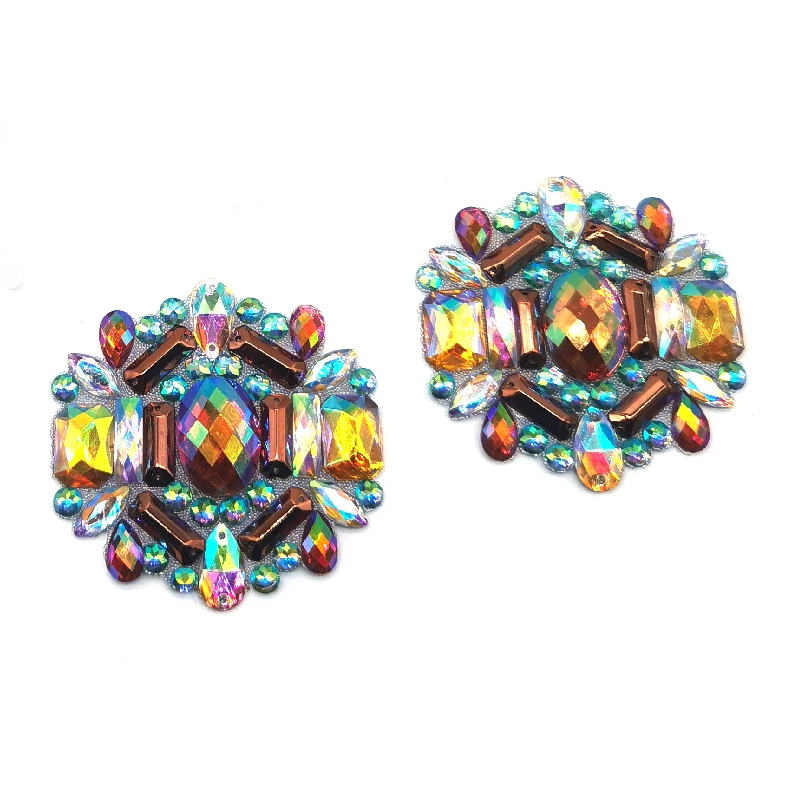 Crystal Iron On Rhinestone Belt Motif Appliques For Shoes Decorations Carnival Queen Dancing Dress Accessories