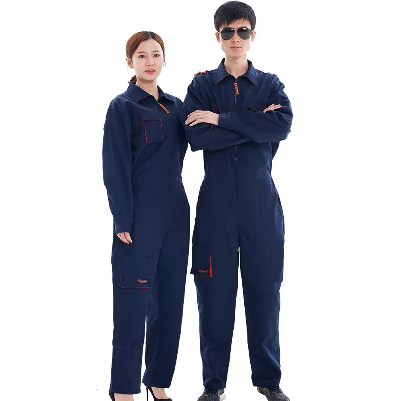 Thickened wear-resistant workshop clothing Large zipper pocket Workwear overalls set work Clothes Uniform Workwear